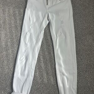 Just Black White Distressed Jeans Size 27
